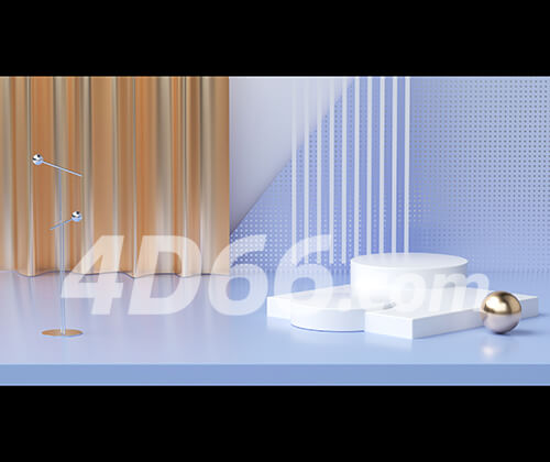 C4D舞台背景电商场景