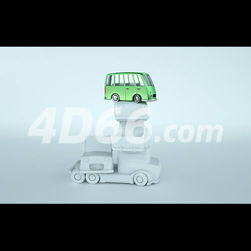 C4D卡通汽车模型