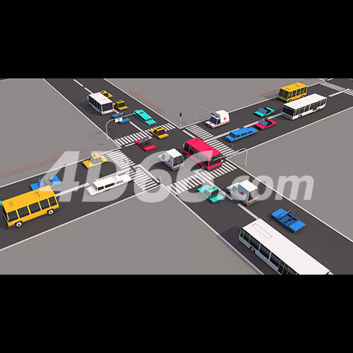 C4D卡通汽车模型