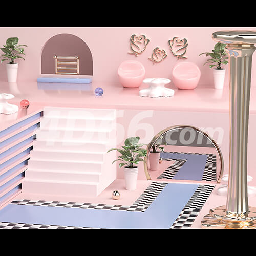 C4D电商场景模型