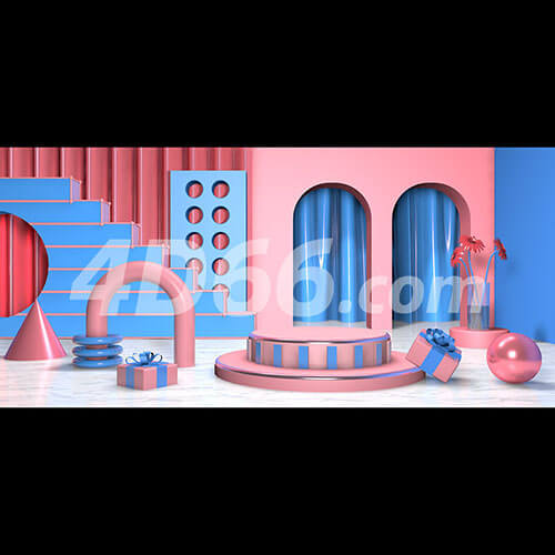 C4D电商场景模型