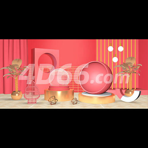 C4D电商场景模型