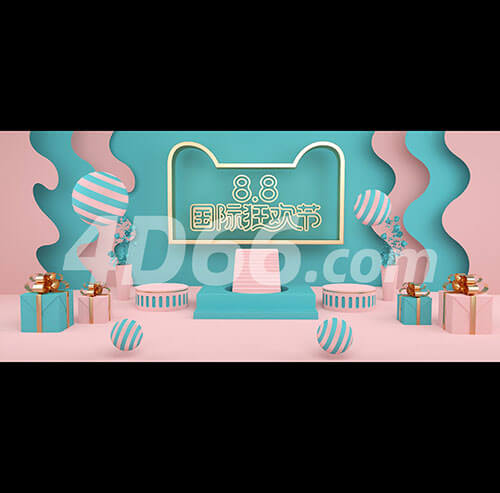 C4D电商场景模型