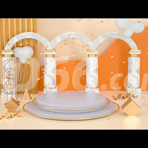 电商立体几何场景C4D模型工程