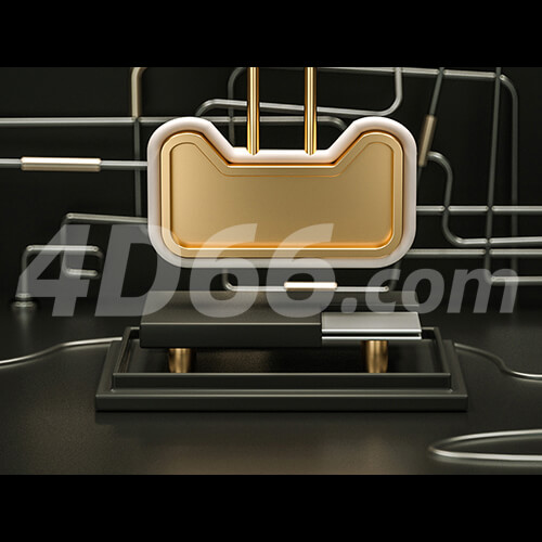 电商立体几何场景C4D模型工程