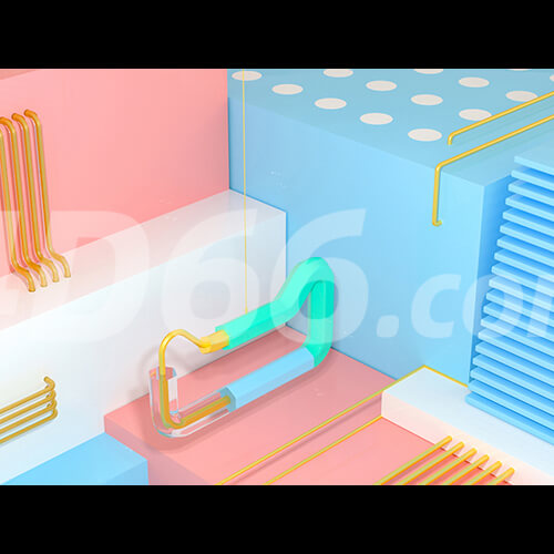 电商立体几何场景C4D模型工程