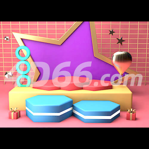 电商立体几何场景C4D模型工程