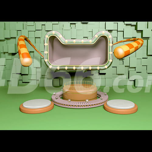 电商立体几何场景C4D模型工程