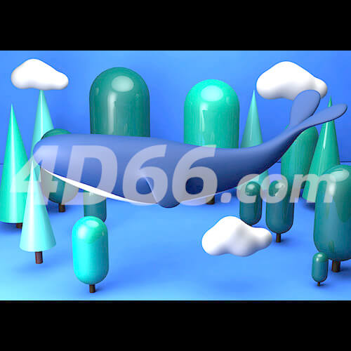 电商立体几何场景C4D模型工程