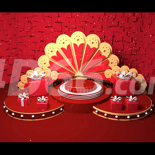 电商立体几何场景C4D模型工程