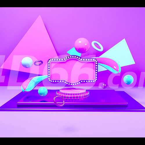 电商立体几何场景C4D模型工程