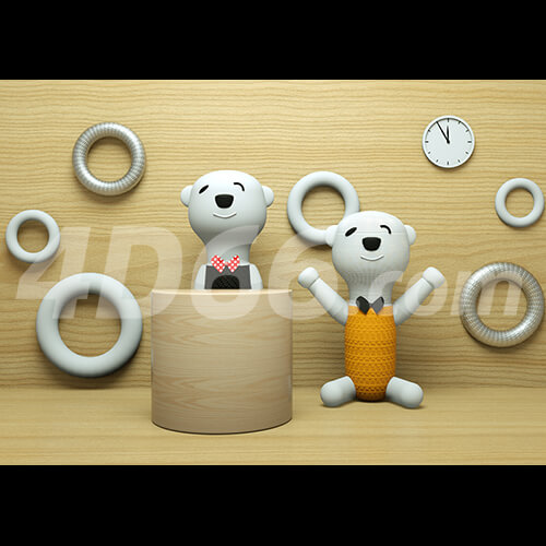 电商立体几何场景C4D模型工程