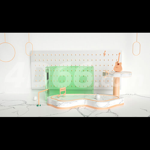 电商立体几何场景C4D模型工程