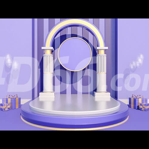 电商立体几何场景C4D模型工程