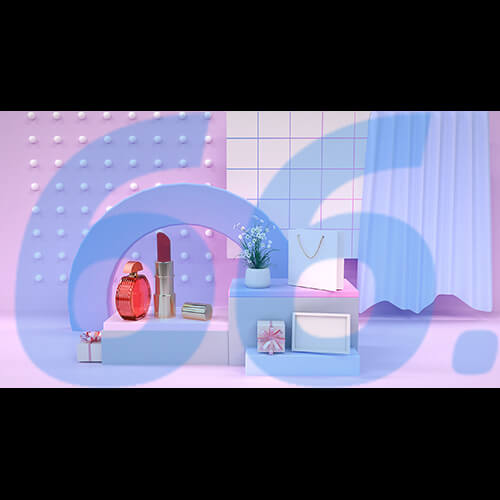 C4D化妆品护肤品场景建模(不含材质贴图,白膜)