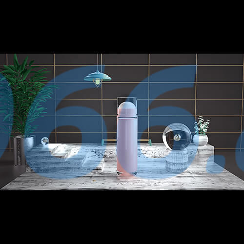 C4D化妆品护肤品场景建模(不含材质贴图,白膜)