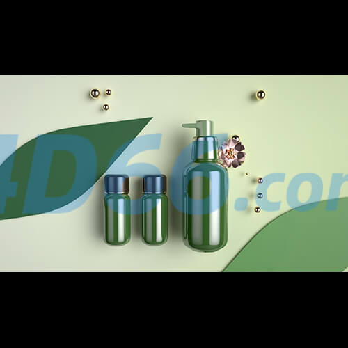 C4D化妆品护肤品场景建模(不含材质贴图,白膜)