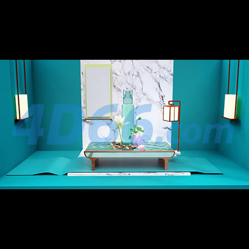 C4D化妆品护肤品场景建模(不含材质贴图,白膜)