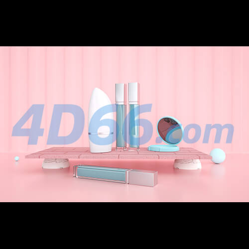 C4D化妆品护肤品场景建模(不含材质贴图,白膜)