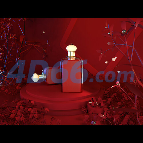 C4D化妆品护肤品场景建模(不含材质贴图,白膜)