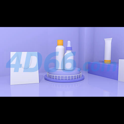 C4D化妆品护肤品场景建模(不含材质贴图,白膜)