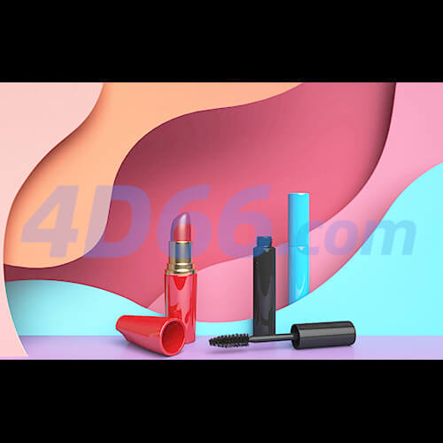 C4D香水和化妆品护肤品3D场景模型(不含材质贴图,白膜)