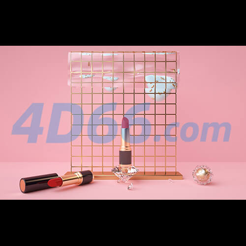 C4D香水和化妆品护肤品3D场景模型(不含材质贴图,白膜)