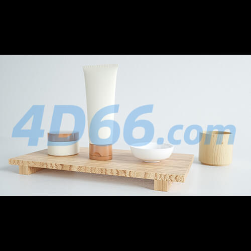 C4D香水和化妆品护肤品3D场景模型(不含材质贴图,白膜)