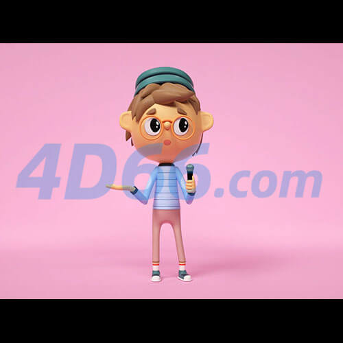 电商创意卡通运动人物C4D模型元素