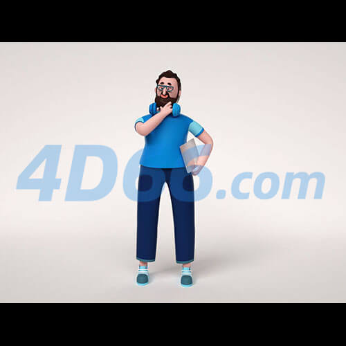 电商创意卡通运动人物C4D模型元素