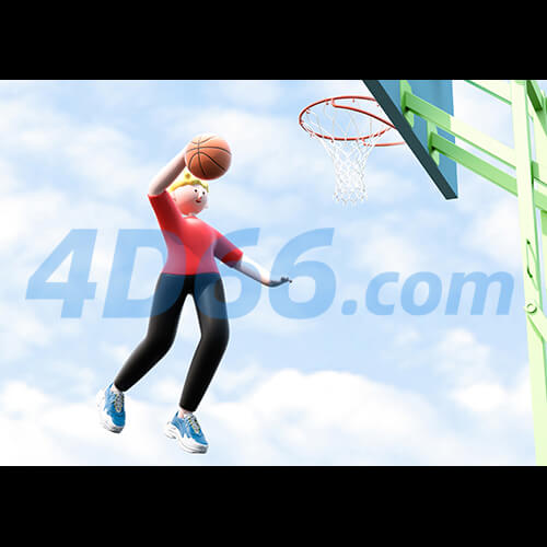 电商创意卡通运动人物C4D模型元素