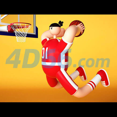 电商创意卡通运动人物C4D模型元素