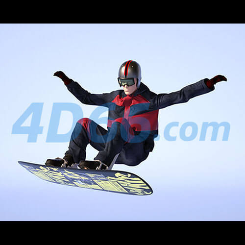 电商创意卡通运动人物C4D模型元素