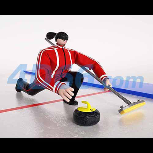 电商创意卡通运动人物C4D模型元素