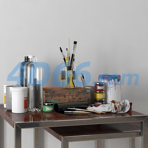 老古董老物件家居饰品小物件c4d模型02