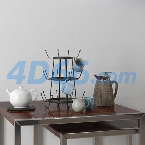 老古董老物件家居饰品小物件c4d模型04